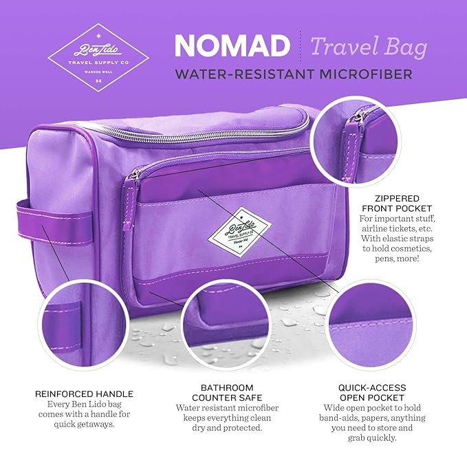 Convenience Kits International Women’s Super Premium 30 PC Travel Kit Featuring: Ensemble of Travel-Size Hair Care and Body Products in Large Toiletry Bag (802) (Purple)