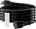 (10-Feet) NEMA 5-15P to 5-15R/ 5-20R/ 6-15R/ 6-20R AC Adapter, Plugrand 12AWG 15 Amp Household AC Plug to 20 Amp T Blade Adapter Cable, 15A 125V to 20A 250V Extension Cable, 10FT, Yellow