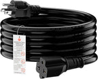 (10-Feet) NEMA 5-15P to 5-15R/ 5-20R/ 6-15R/ 6-20R AC Adapter, Plugrand 12AWG 15 Amp Household AC Plug to 20 Amp T Blade Adapter Cable, 15A 125V to 20A 250V Extension Cable, 10FT, Yellow