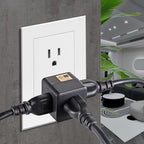3 Outlet Wall Adapter UL Listed 3 Outlet Power Cube Tap, 3-Prong Outlet Splitter, Multi Plug Outlet Grounded Indoor, 3 Way Plug Adapter, Outlet Extender for Home or Travel (Black, 1 Pack)