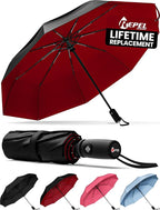 Repel Windproof Travel Umbrella - Compact & Withstands Winds up to 100MPH , Strongest Premium Auto Folding Umbrella for Rain and Sun - Durable, Light & Portable for Women & Men , Fits Backpack & Cars