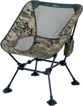 iClimb Ultralight Compact Camping Folding Beach Chair with Anti-Sinking Large Feet and Back Support Webbing (Woodland - Square Frame)