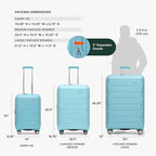 Traveler's Choice Pagosa Hardshell Expandable Luggage with Spinner Wheels, Baby Blue, 22-Inch Carry-on