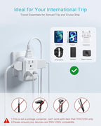 2 Pack US to Japan Plug Adapter, VINTAR Foldable Japan Power Adapter with 4 Outlets and 3 USB Ports(2 USB C), 2 Prong to 3 Prong Outlet Adapter for USA to Japan China Canada Philippine, Type A