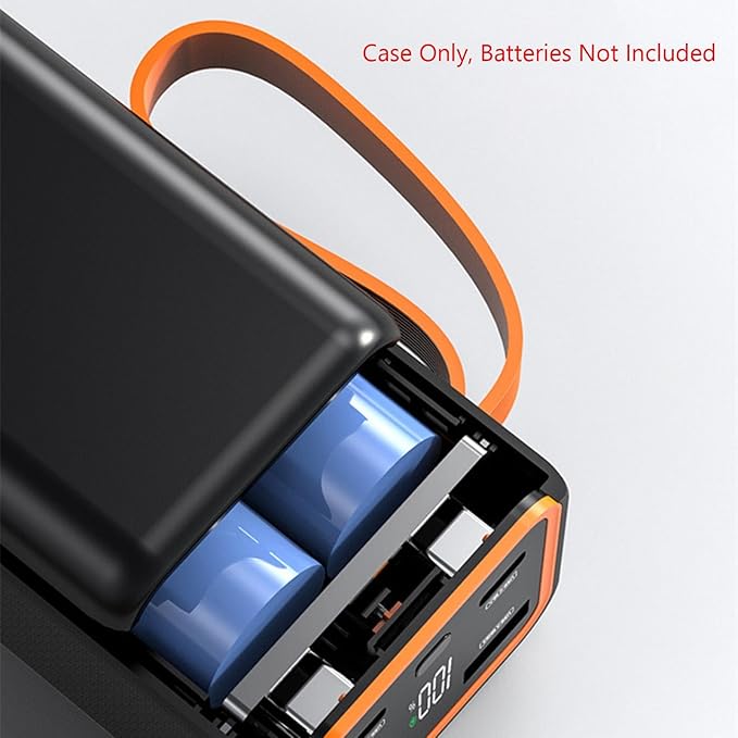 4 Slot Power Bank Fit for 4x21700 Lithium Battery, DIY Plastic Case Battery Charger Box Case