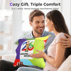 3 in 1 Travel Pillow Blanket Set with Removable Flannel Blanket Throw,Hand Warmer Pockets,Pillow (Color3, 60in*79in)
