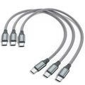 USB C to C Cable (3 Pack 1ft),Short USB Type C Fast Charging Nylon Braided Charger Cord Compatible with iPhone 17 16 Pro/15 Pro Max Android Samsung Galaxy S24 S23 S22,MacBook Pro, iPad Pro USB-C