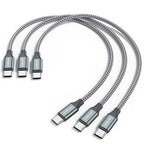 USB C to C Cable (3 Pack 1ft),Short USB Type C Fast Charging Nylon Braided Charger Cord Compatible with iPhone 17 16 Pro/15 Pro Max Android Samsung Galaxy S24 S23 S22,MacBook Pro, iPad Pro USB-C