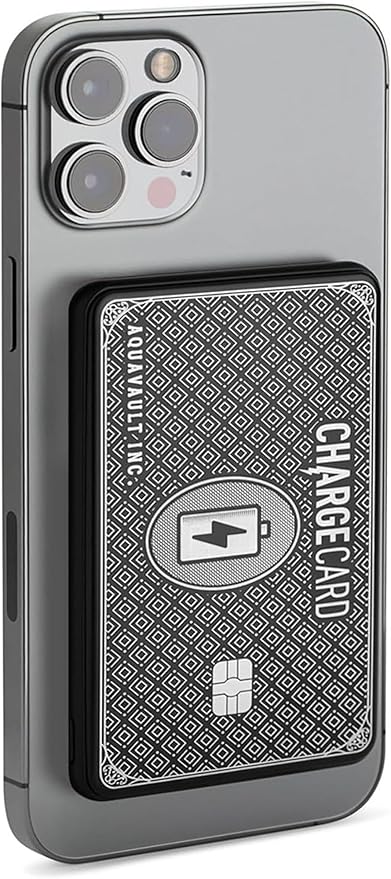 AquaVault Chargecard Magsafe Portable Charger 5000mAh 20W Fast Charge - Magnetic Power Bank, Ultra-Slim Battery Pack Compatible with iPhone 12-17 Series & Android (Black)