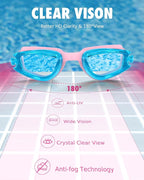 Aegend Swim Goggles for Kids Youth 3-14 Anti-Fog Anti-UV Comfort Fit Goggles for Swimming
