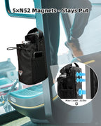 Magnetic Gym Bag for Men Women Magnetic Gym Water Bottle Bag with Phone Pocket & Crossbody Strap Water Bottle Holder for Gym & 5 N52 Strong Magnets for Sports, Travel, Fitness, Gifts