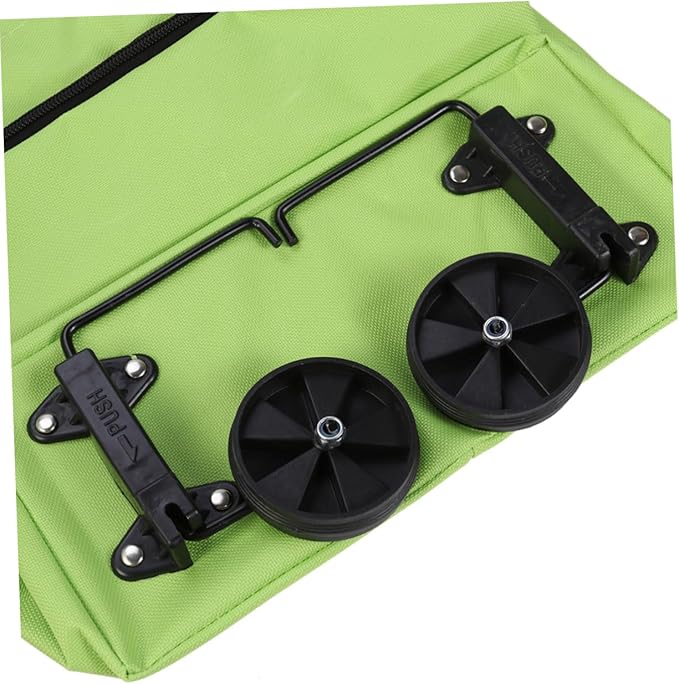 Alipis Portable Folded Shopping Cart Lightweight Trolley Car for for Shopping Travel and Outdoor Activities Collapsible Luggage Cart Green
