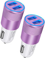 USB Car Charger, 2Pack Automobile Lighter Adapter Dual Port Cigarette Cargador Carro Cell Phone Charger for Samsung, iPhone, Google, Kindle, Double Port 3.4a Fast Charging Power Block