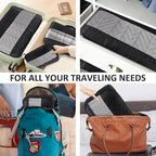 U+U 5 Set Packing Cubes for Travel Essentials Ultralight Luggage Packing Organizers with Laundry Bag and Shoe Bag for Vacation, Business Trip and Camping (Black)