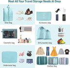 Packing Cubes for Travel - 10 Set Luggage Organizer Bags for Family, Mesh Breathable Travel Packing Cubes for Suitcases Durable Essentials Bags Set