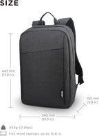 Lenovo Laptop Backpack B210, 15.6-Inch Laptop/Tablet, Durable, Water-Repellent, Lightweight, Clean Design, Sleek for Travel, Business Casual or College, GX40Q17225, Black