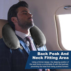 GDEOUP Travel Pillow 100% Pure Comfortable U Shape Memory Foam Pillows Neck and Head Support Portable Travel Neck Pillow Suitable for Planes Airplane for Traveling,Train,Self-Drivingng Car,(Grey)
