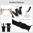3 PCS Luggage Straps, for Suitcases TSA Approved Adjustable Luggage Connector Straps，with Elastic Thick Rope for Connecting Suitcases and Bags Stably with Strap Buckle and Bottle Buckle Clip, Black
