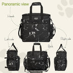 LARIPOP Dog Travel Bag Airline Friendly for Small Medium Large Dogs, Pet Travel Organizer with Collapsible Bowls Food Containers Mat, Waterproof Portable Tote for Dog Outdoor Travel