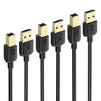 Cable Matters 3-Pack USB Printer Cable - 6ft, USB A to B Cable, Compatible with Printer, External Hard Drive, Audio Interface, Scanner, MIDI Controller, MIDI Keyboard, Black