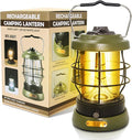 Rechargeable Camping Lantern 1500 High Lumens Hurricane Camp Light 2 Modes Portable Electric Tent Lamp Hands-Free Flashlight Lantern,5000 mAh Battery LED Lanterns for Power Outages