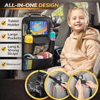 Helteko Car Seat Organizer, Ultra Version Kids Backseat Car Organizers and Storage, Waterproof Back Seat Protector Kick Mats with Tablet Holder 12 in, Car Accessories Interior and Travel Essentials.