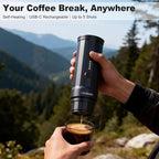 Portable Espresso Machine, Travel Coffee Maker with Carrying Bag and Stand, Fast Charging Espresso Maker with Self-Heating for Ground Coffee & NS Capsules, for Camping, RV, Hiking, Office