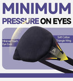 Mavogel Cotton Sleep Eye Mask - Updated Design Light Blocking with Adjustable Nose Bridge, Soft and Comfortable Night Eye Mask for Men Women, Eye Blinder for Shift Work, Includes Travel Pouch, Black