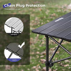 Byliable Camping Table Folding Portable Camp Aluminum Fold Up Lightweight Roll Up Table Adjustable Height with Carry Bag Indoor Outdoor for Camping, Picnic, Backyard, BBQ, Patio, Black