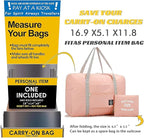 Foldable Travel Duffel Bag Tote Carry on Luggage Bag Spirit Airlines Personal item Sports Gym Bag Water Resistant Weekender Overnight Bags for Women and Men (Pink)