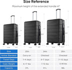 OLIXIS 29 Inch Luggage, Hardside Checked Suitcase with Spinner Wheels, Lightweight ABS Hard Shell Travel Luggage, TSA Approved Lock, Expandable Large Suitcase for Business & Travel–Black