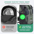Collapsible Dog Bowls for Travel, Portable Dog Water Bowl & Food Bowl for Dogs and Cats, Foldable Pet Feeding Dish for Walking Hiking Camping with Carabiner, BPA Free (Green)