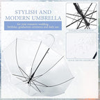 Clear Bubble Umbrella - Automatic Opening Clear Dome Umbrella with the Stylish J-Shaped Handle for Men and Women, Wedding, Outings and Large Group Gatherings, Graduations, Proms, or Daily City Walks