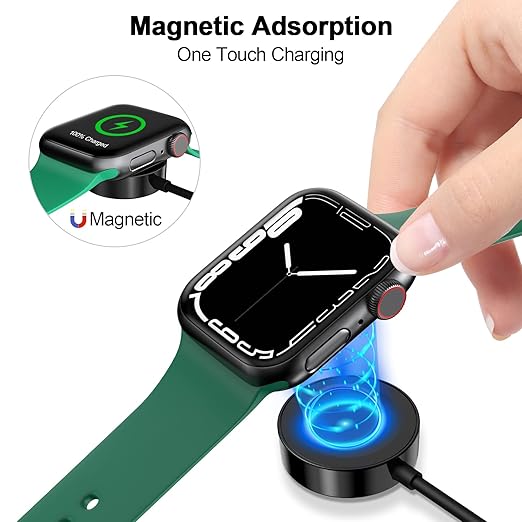 𝟐𝟎𝟐𝟔 𝐔𝐩𝐠𝐫𝐚𝐝𝐞𝐝 for Apple Watch Charger Magnetic Fast Charging Cable [Portable] Magnetic Wireless Charging Compatible with iWatch Series Ultra/8/7/6/SE/SE2/5/4/3/2/1-[6.6FT/2M] Black