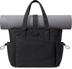 LOVEVOOK Gym Tote Bag for Women, Puffy Yoga Mat Bag with Large Cup Holder & Wet Pocket, Work Nurse Bag for Travel Workout