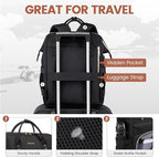 LOVEVOOK Laptop Backpack for Women,17 Inch Professional Womens Travel Backpack Purse Computer Laptop Bag Nurse Teacher Backpack,Waterproof College Work Bags Carry on Back Pack with USB Port,Black