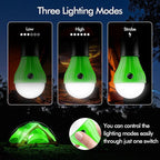 FLY2SKY Portable LED Tent Lamp, Clip Hook Hurricane Emergency Light Bulb, Camping Equipment Lanterns for Hiking, Backpacking Outage, B-CLOSED-HOOK, 4 Packs