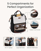 LOVEVOOK Laptop Backpack for Women with Giant Tumbler Holder Pocket, 17.3 inch Travel Work Bag Purse for Nurse Teacher, Waterproof Casual Daypack Bookbag for College Business