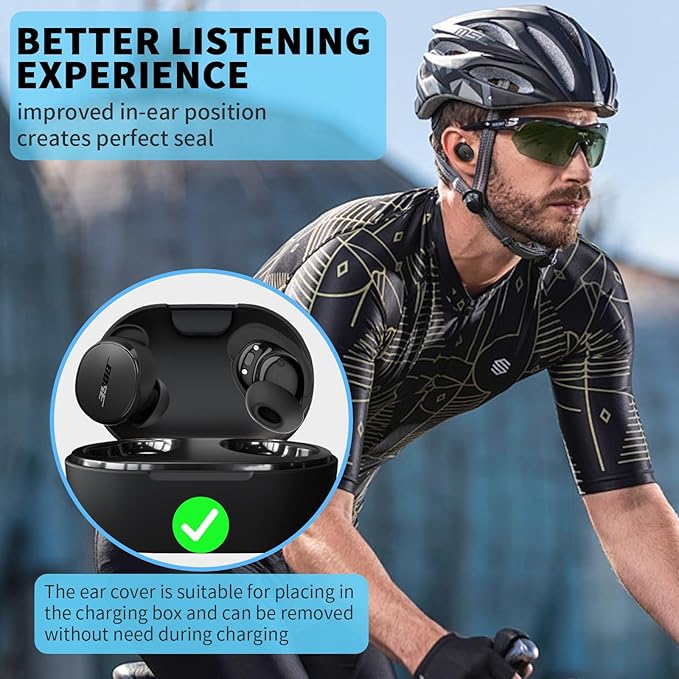 [3 Pairs] Ear Tips Covers for New Bose QuietComfort Earbuds, Sport Anti-Slip EarTips Silicone Anti Scratches Replacement Ear Covers Earbuds Accessories (S/M/L) (Black)