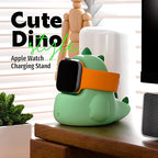ELETIUO Charger Stand Compatible with Apple Watch Series Ultra2/Ultra/10/9/8/SE2/7/6/SE/5/4/3/2/1 (49/46/45/44/42/41/40/38mm),Dinosaur iWatch Charging Dock,Supports Nightstand Mode,Mint Green