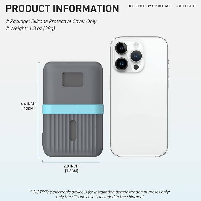 Silicone Case for Anker Zolo Power Bank (10,000mAh 30W) A1680/A1688 Protective Cover with Lanyard Slot, Drop-Proof Dust-Proof Precise Cutouts for Daily Use & Travel (Gray)