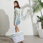 KALIDI Beach Tote Bag Women Large Waterproof Sandproof Shoulder Handbag Packable Grocery Bag Hobo Purse for Picnic Vacation
