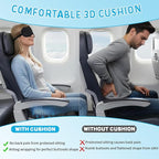 Press Type Inflatable Travel Cushion Airplane Seat Cushion, Built-in Air Pump Portable Airplane Seat Cushion for Long Flights, Car, Office, Wheelchair