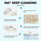 Shoe Washing Machine Bag: Shoe Washing Bag Keeps Clean - Reusable Laundry Shoe Bag for Sneaker Tennis Shoes Unstain Cleaner Kit(Cream 2 Pcs)
