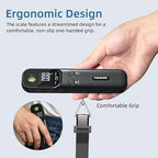 Luggage Scale - 110lb Digital Suitcase Weight Scale with LCD Display, 3 Units (lb/kg/oz) and Tare Function, Portable Travel Essentials for Backpacks, Packages and Outdoor Gear (Black)