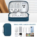FYY Electronic Organizer, Travel Cable Organizer Bag Pouch Electronic Accessories Carry Case Portable Waterproof Double Layers Storage Bag for Cable, Cord, Charger, Phone, Earphone, Medium, Dark Green