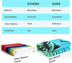Touchat Beach Towel Oversized,Super Absorbent Sand Free Thick Microfiber Beach Towel (Coconut and Orange, 30”x60“)