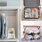 100Pcs Shoe Bags for Travel，PLULON 15.7" x 11.8" Clear Drawstring Storage Plastic Bags Shoes Organizer for Packing Waterproof Dustproof Women Men Portable Travel Essentials