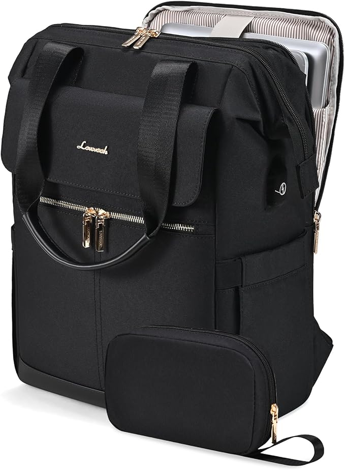 LOVEVOOK 17.3 Inch Laptop Backpack for Women, Large Capacity Travel Backpack with Organizer Bag, Waterproof Carry on Backpack Work Bag with USB Port, Teacher Nurse Backpack Purse, 2PCS
