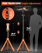 Saker Portable Camping Light with Stand 73inch 20000mAh Rechargeable LED Work Lights 3200 Lumen 4000/6500K Emergency Lights for Camping, Garage, Outdoor Work, Power Outages, Fishing LD18